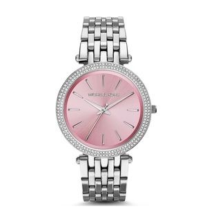 Michael Kors Women’s Silver Watch Pink Face